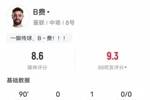 B费本场数据：1助攻7关键传球&27次丢失球权，评分8.6全场最高